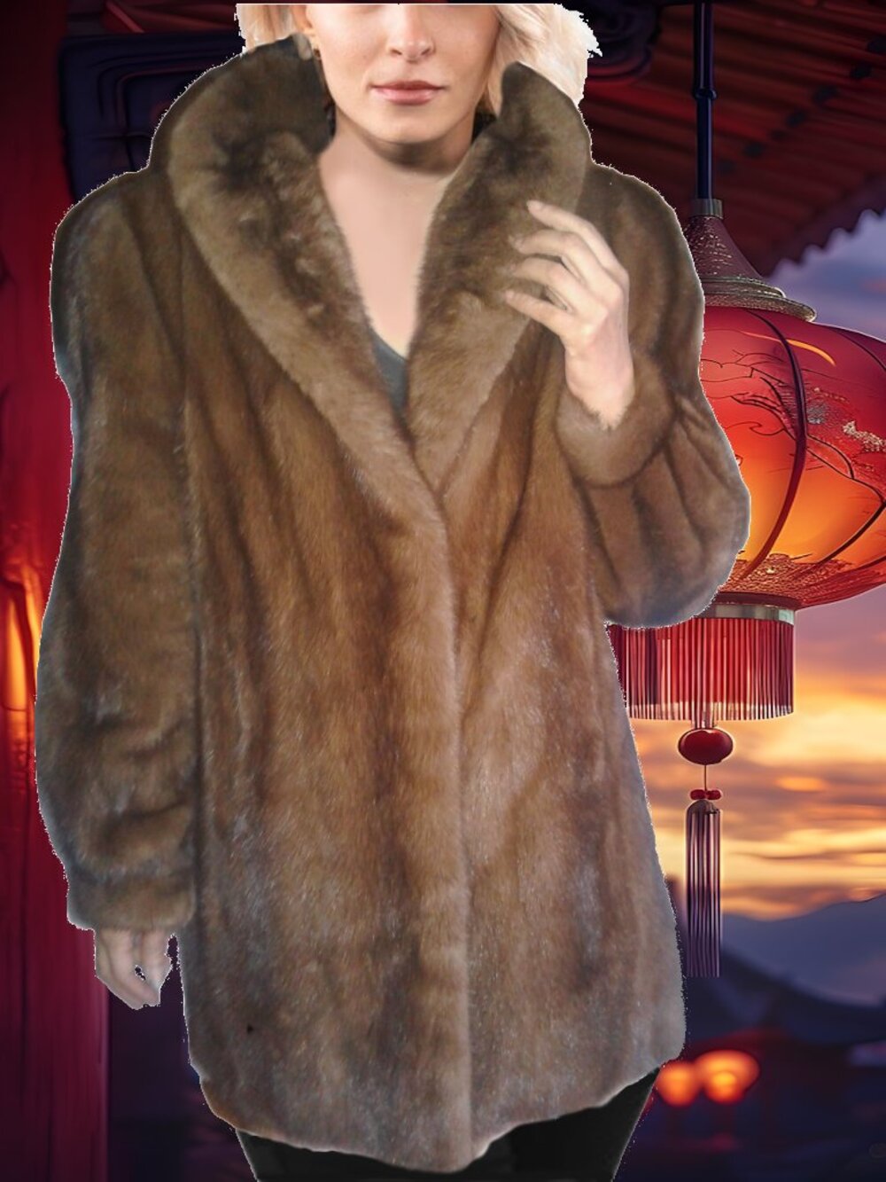 Pappas Genuine Mink Fur Coat